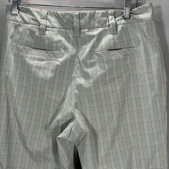 Tilley Pants Womens 8 Grey Plaid Stretch Straight Leg Flat Front Pockets Golf - Picture 6 of 10